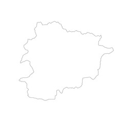 Fototapeta premium Map of Andorra, sign silhouette. World Map Globe. Vector Illustration isolated on white background. Europe continent.