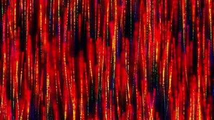 Close up of a red curtain with many lights on it, creating a vibrant and colorful background. Professional commercial content. 