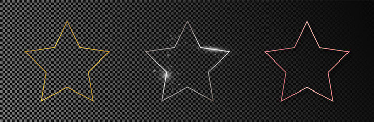 Set of three star shape frames