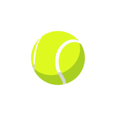 Fluorescent yellow tennis ball on a plain transparent background, isolated, vector
