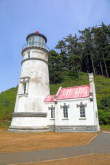 Traveling along the Oregon Coast: Heceta Head Lighthouse.