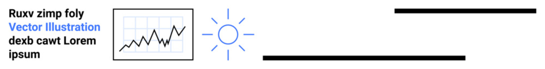 Obraz premium Business growth, data analysis, productivity, economic progress, goal achievement, planning. Rising line graph and sun symbol. Business growth and data analysis conceptual visuals