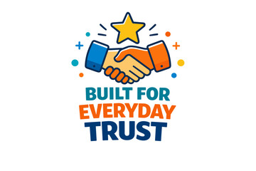 Colorful handshake logo with star - built for everyday trust
