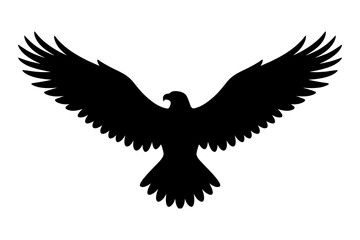 Fototapeta premium Silhouette of a majestic soaring eagle with widespread wings showing power and freedom