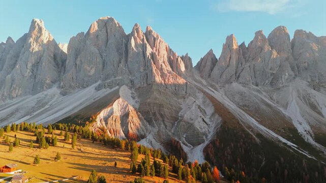 Seceda Mountain In Puez Odle Nature Park in Val Gardena. Dolomites, Italy
