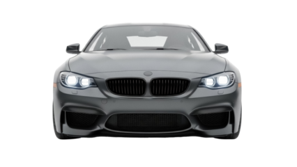 Sleek gray sports car PNG isolated on transparent background, modern vehicle for automotive design and transportation concepts