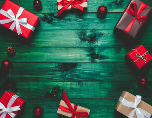 Christmas Themed Decorations and Gifts Background