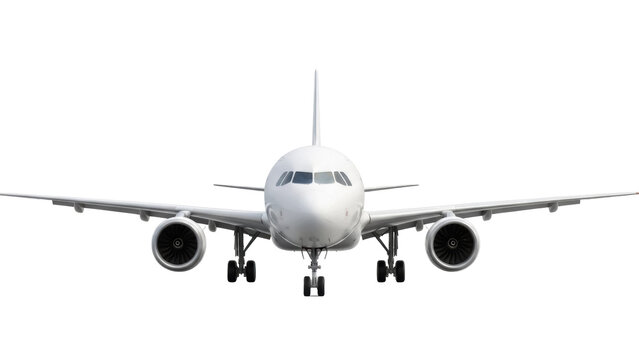 Modern passenger airplane PNG isolated on transparent background, commercial aviation transport for travel and tourism industry