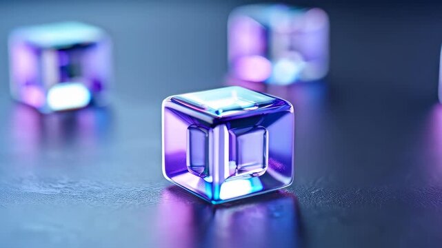 Abstract Cubes: Capture the mesmerizing play of light and form, with crystalline cubes. The colors are beautiful and rich, revealing captivating depth and texture.