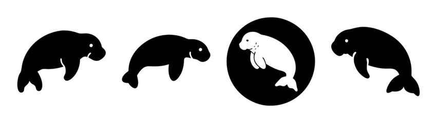 Obraz premium Discover the illusion: are they seals or walruses? optical art of marine mammals drawing fun art
