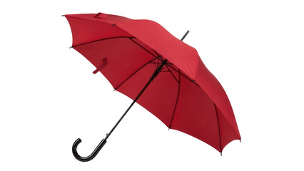 Elegant red umbrella isolated PNG, rain protection parasol for weather forecast and outdoor activities on transparent background © Roxana