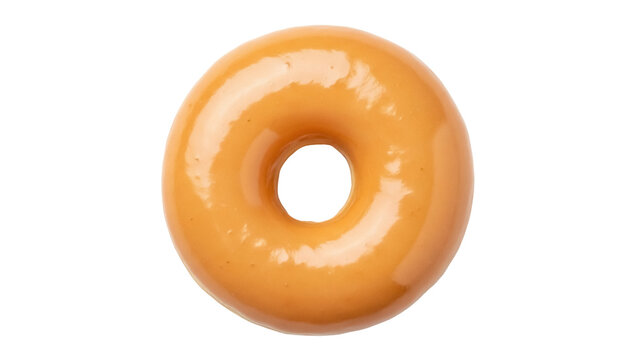Delicious glazed donut PNG isolated on transparent background, sweet treat for breakfast or dessert, confectionery item