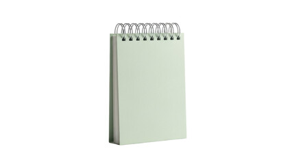 Mint green notepad with metal spiral isolated PNG, blank paper for notes and reminders on transparent background