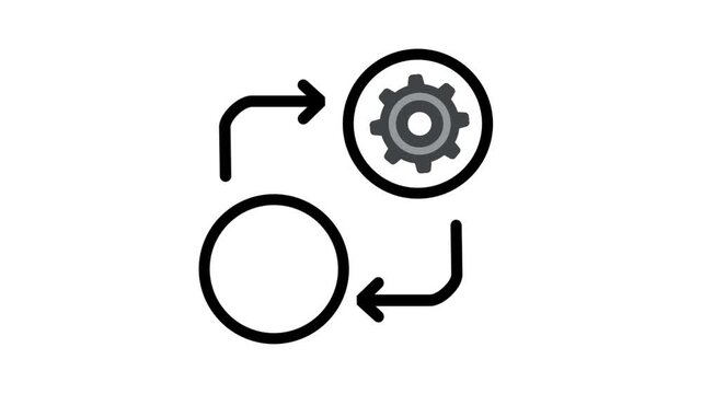 Business Process Cycle and Workflow Settings motion Icon. Icon animation suitable for technology, business, web, industry and entertainment.