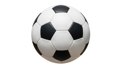 Naklejka premium Classic black and white soccer ball PNG isolated, traditional football equipment for sports and recreation on transparent background