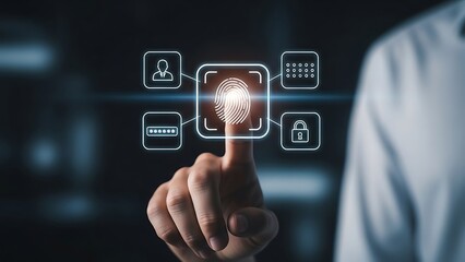 Hand pressing fingerprint scanner with security