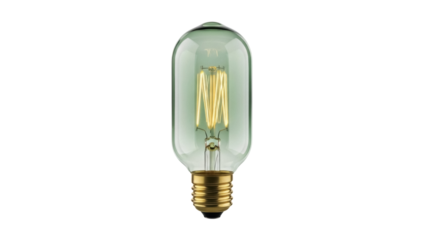 Vintage style light bulb PNG isolated on transparent background, decorative Edison lamp for retro design and interior decoration
