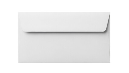 Blank white envelope isolated PNG on transparent background, stationery item for mailing letters and sending invitations