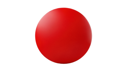 Vibrant red sphere isolated PNG on transparent background, simple round shape for graphic design and creative projects, minimalist element