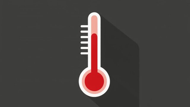 Stylized thermometer icon with a red gauge on a dark background.