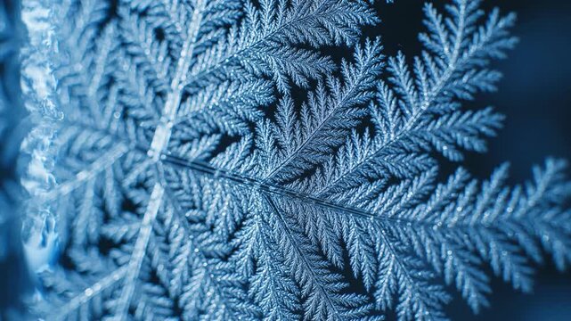intricate ice formation crystal growth macro detailed abstract pattern frost science