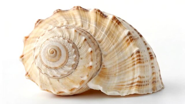 sea shell isolated on white background closeup video