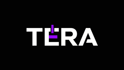 Fototapeta premium Clean and Modern Logo Design Featuring the Name TERA in White and Purple on Black