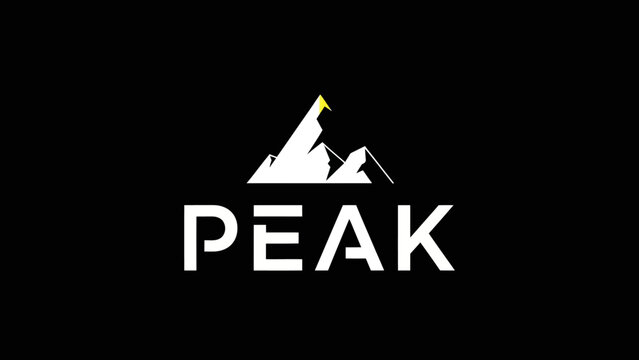 Iconic mountain summit logo design with wordmark
