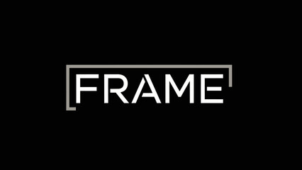 Fototapeta premium Minimalist white word frame design on a plain black background