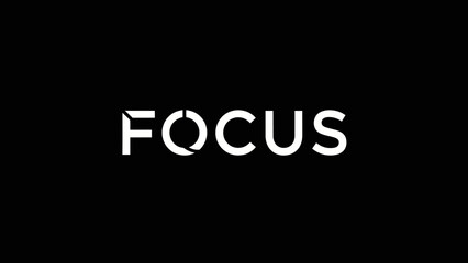Modern Minimalist Typographic Design Featuring the Word FOCUS in Bold White