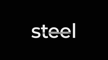 Obraz premium Modern typographic logo for the word steel with industrial design elements