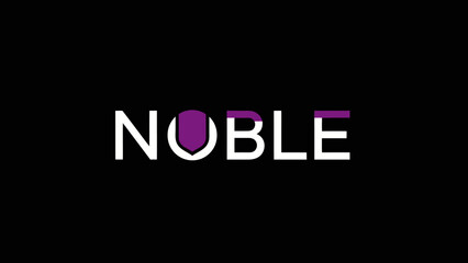 Modern typography logo design featuring the word noble with purple accents © goeng_art