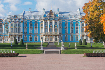 Catherine palace and park in Tsarskoe Selo (Pushkin), Saint Petersburg.
