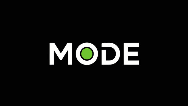 Modern minimalist typography featuring the word mode with a green dot accent on black - Powered by Adobe