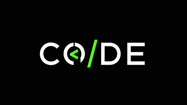 Modern Typographic Logo Design Representing the Concept of Code and Programming