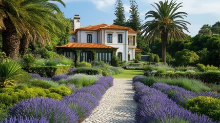 Luxurious Mediterranean Villa with Lush Lavender Garden