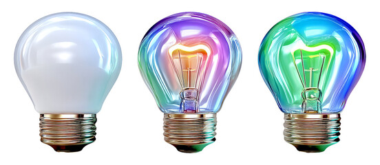 Colorful Light Bulbs Representing Energy Innovation and Clean Technology