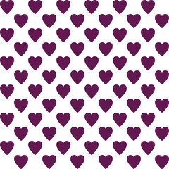Pattern created from purple hearts on a transparent background