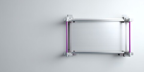 Blank frame mockup with purple accent in minimal studio wall light