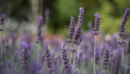 Violet Hues. A Serene Field of Abstract Floral Forms in Soft Focus, Delicate Texture.