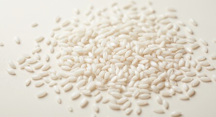 White Grains Arrangement on a Neutral Surface, Delicate Texture and Subtle Shadows.