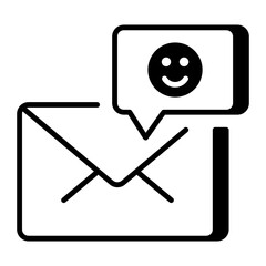 Naklejka premium A line style icon showing email feedback
