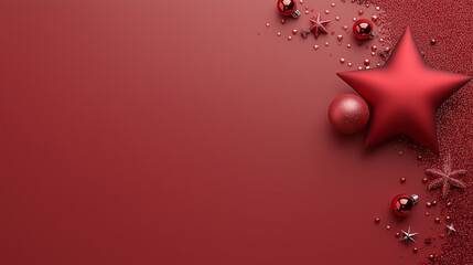 Minimalist Christmas Star Wearing Santa Hat