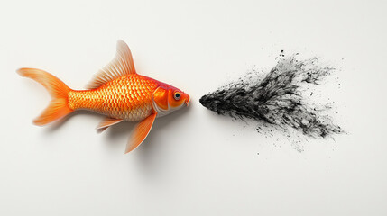 Two Fishes Facing Each Other, Business Concept Illustration