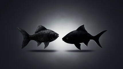 Two Fishes Representing Business Interaction or Negotiation