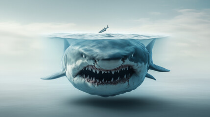 Predator Shark Gliding Through the Water