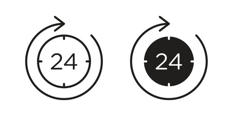 24 Hrs icons sign vectors. suitable for web, app, infographic, etc
