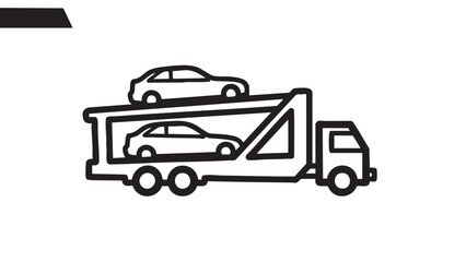 Naklejka premium Vehicles being transported on a truck on a white background