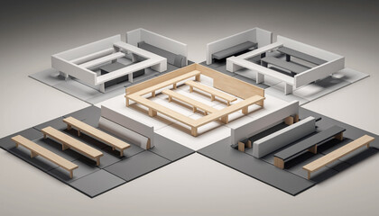 Modular office furniture layouts for modern workspace efficiency