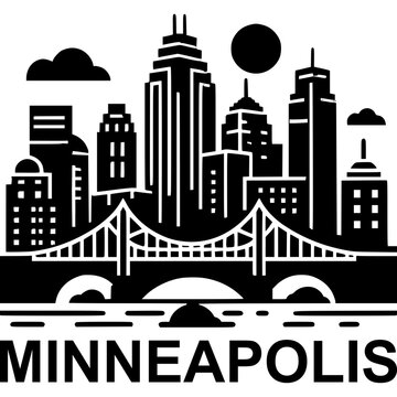 Minneapolis Skyline Icon Vector